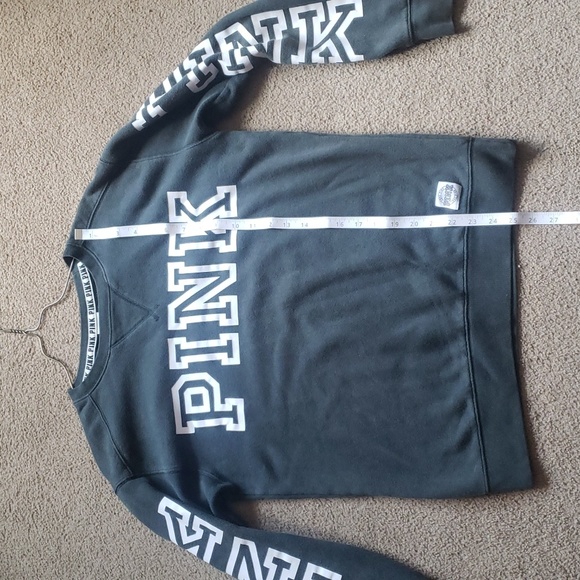 Pink Victoria's Secret Green and White Sweatshirt - Picture 3 of 6